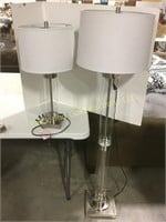 Glass floor and matching table lamp