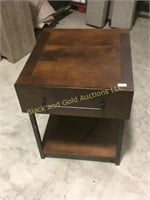 Square lamp table with drawer