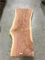 Fresh cut rough sawn red cedar slab