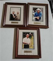 3 framed golfer photos
