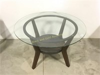 Round glass top coffee table