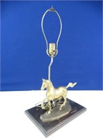 Vintage Brass Horse Lamp WORKS