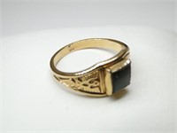 10K Gemstone Ring with Eagle Design