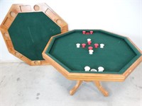 Solid Wood Bumper Pool & Poker Octagon Table