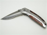 Winchester Stainless Pocket Knife Wood Handle