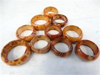 (10) Assorted Wooden Rings