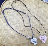Pair of Sizeable Porcelain Flower Necklaces