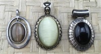Trio of Large Unmarked Pendants
