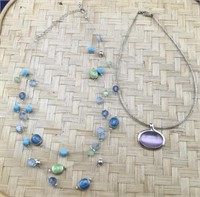 Pair of Silver Tone Necklaces