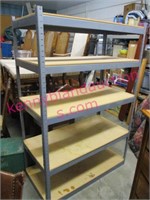 6ft tall grey metal shelf unit (from the garage)