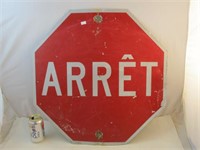 Panneau d'arrêt en métal