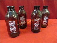 Vintage Glass Milk Bottles Cream Top & Rowland