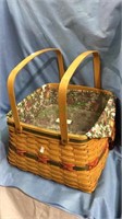 Large Longaberger picnic basket, two handles, 2