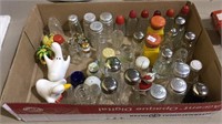 Box lot of salt and pepper shakers, some ceramic,