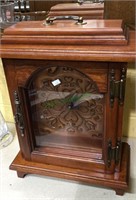 Punched copper face table clock with a nice wood