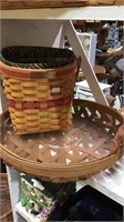 Two Longaberger handwoven baskets,  one 1998