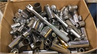 Large box lot of sockets different sizes,