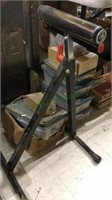 Wood roller stand & eight boxes of hardware