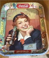 Original vintage 1950s Coca-Cola seasonal tray