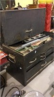 Large metal stack on tool chest with six drawers