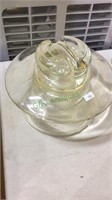 Giant old clear glass electric insulator,