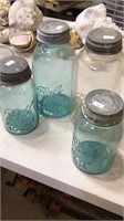 Group of four perfect Mason ball jars three are