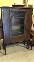 Antique china cabinet, one glass door with top