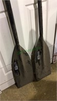 Two turbo brand hard plastic boat paddles or