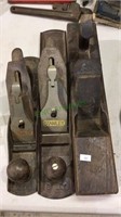 Three planer tools,  one antique wood, and two
