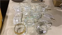 12 pieces of marked Heisey glass, includes silver