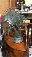 GE 18 inch vintage green oscillating table fan,