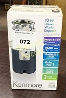 KENMORE 1/2 HP DELUXE WASTE DISPOSER