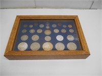 Large Coin Collection In Shadow Box