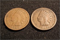 1897 & 1900 Indian head Cents