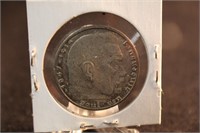 1939-A German WW II 2 Reichsmark Silver Coin