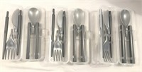 (3) NEW Portable Eating Utensils w/Case SYSTEMA