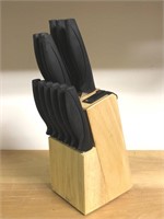 Stainless Steel Knife Set with Wood Block