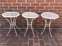 (3) Iron Wire Mesh Patio Tables