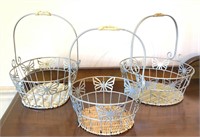 Set of 3 Wire Butterfly Baskets