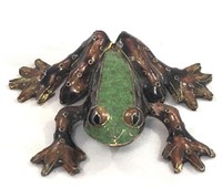 Glazed Ceramic Frog Figurine