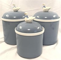 Country Wedgewood Blue Geese Canister Set NAC