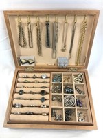 HUGE Jewelry Lot w/Jewelry Box Rings Bracelets,