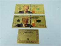 Donald Trump 24k Gold Plated Novelty Bills