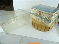 Two Baskets and a Plastic Box