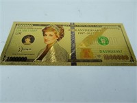 Princess Diana 24k Plated Novelty Bill