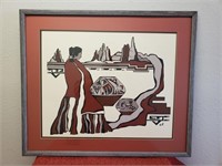 Framed & Matted Native American Print Gale Tuoti