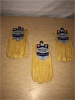 Leather Glove LOT of 3 Pair Size Small