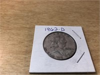 1962-D Silver Franklin Half Dollar in Case