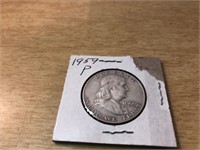 1959 Silver Franklin Half Dollar in Case