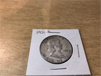 1951-S Silver Franklin Half Dollar in Case